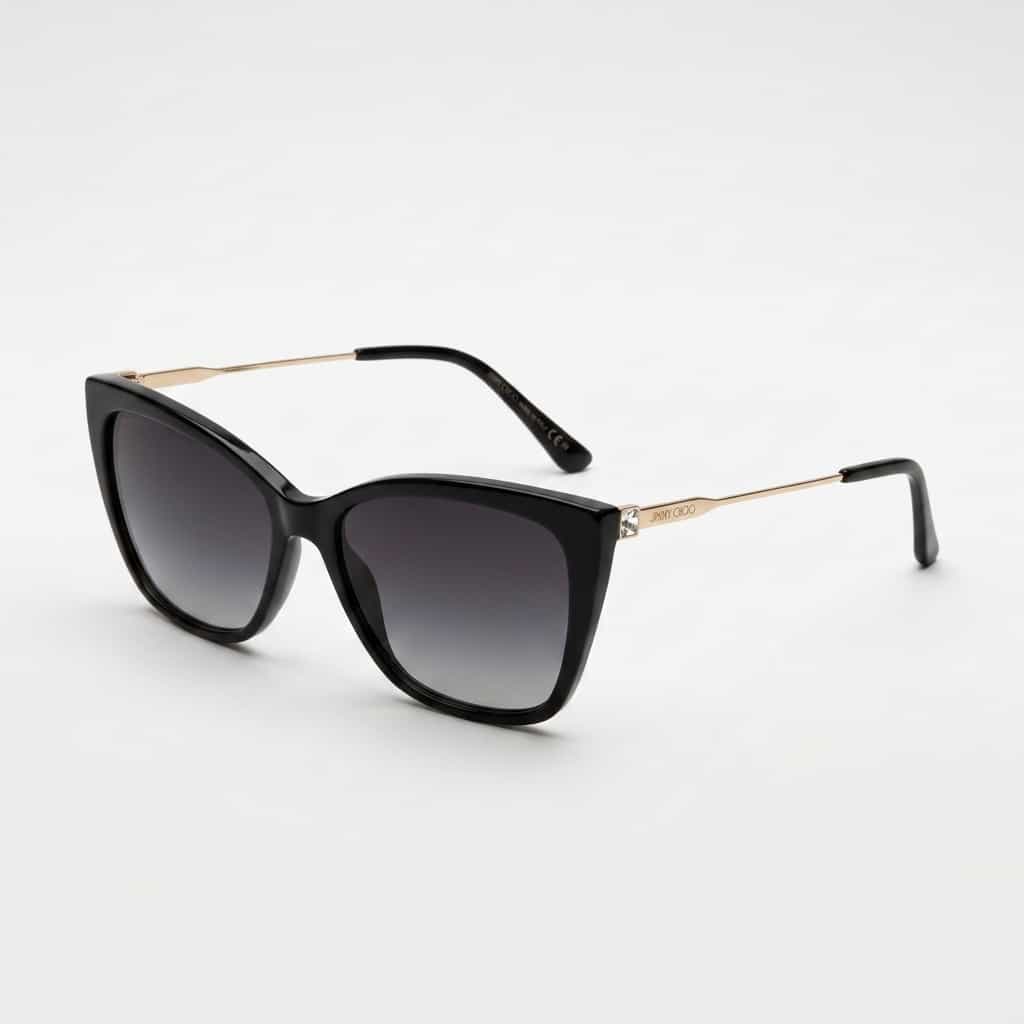 Jimmy Choo Seba/S Sonnenbrille Schwarz mit Grau Verlaufsgläsern (SEBA-S-807-9O-58)